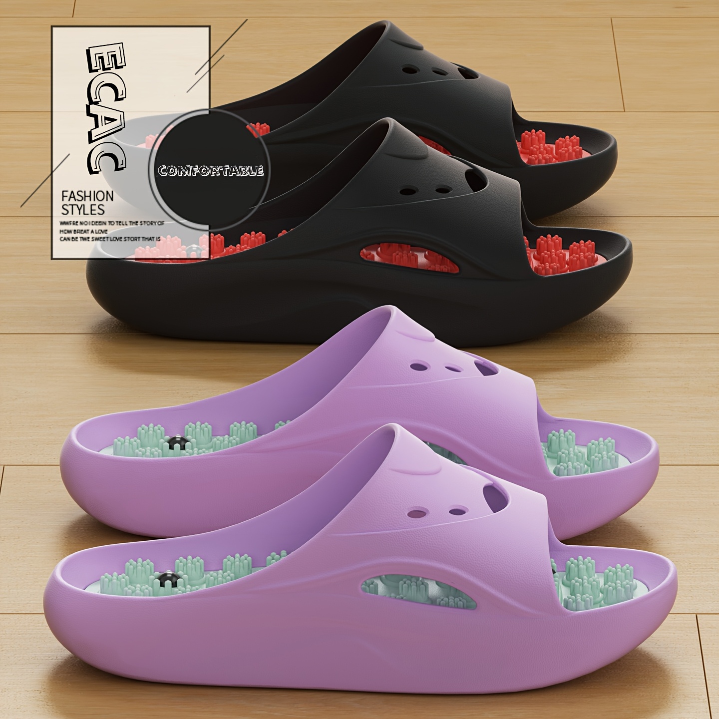 Water Shoes - Kadın Erkek EVA Masaj Terlikleri Kalın