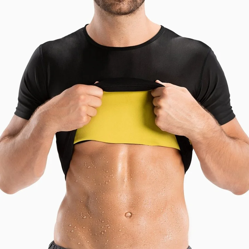 Wetsuit Men - Sauna T Shirt Erkekler Düz Göbek