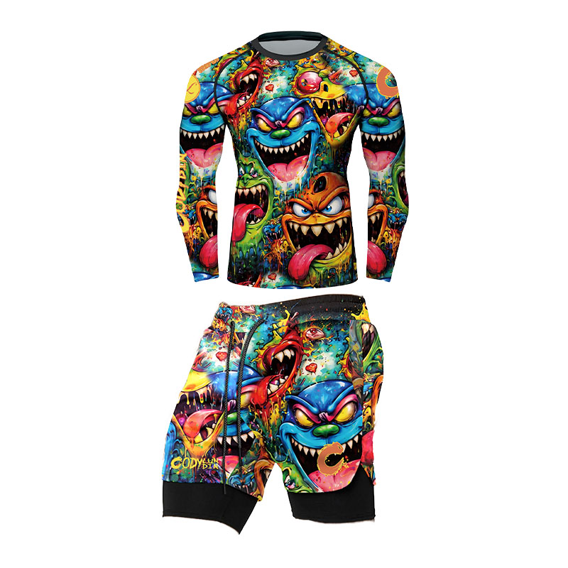 3D Renkli Canavar Desenli Erke - Rash Guard incelemesi ve fiyatı